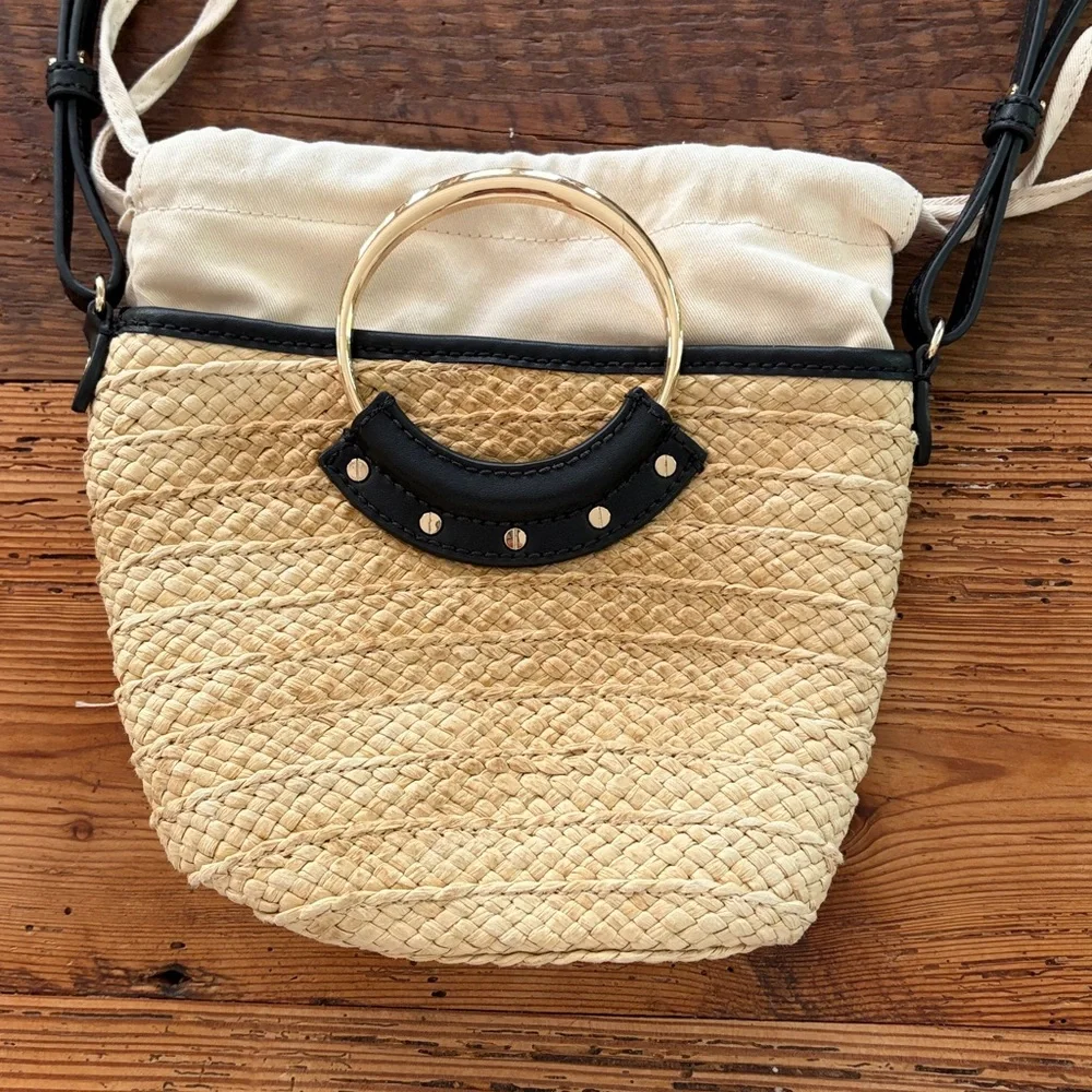 Claudie Pierlot Small Woven Basket Bag With Ring